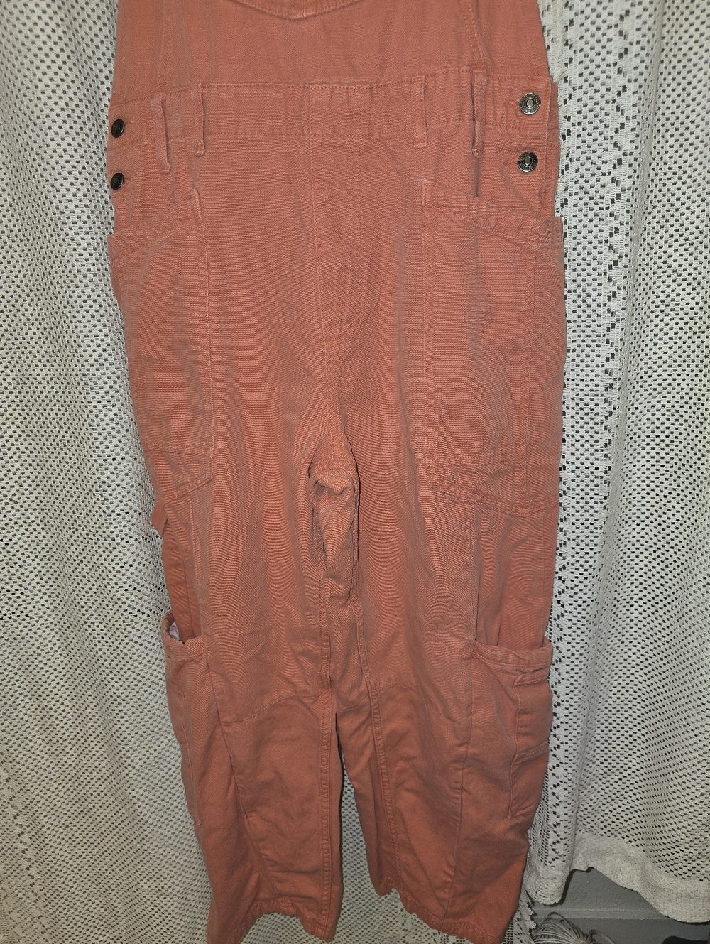 Free People Rayna Carpenter Overalls Burnt Orange Coveralls Denim Jumper, Medium - Picture 2 of 15